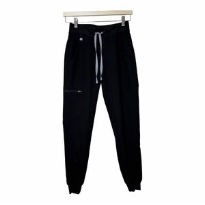 Figs Zamora Jogger Scrub Pants Black Size XXS Technical Medical Nursing Uniform